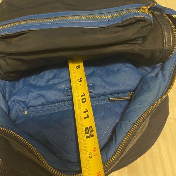 Tory Burch Perry Navy Blue Nylon small backpack royal blue leather trim . - Picture 15 of 16